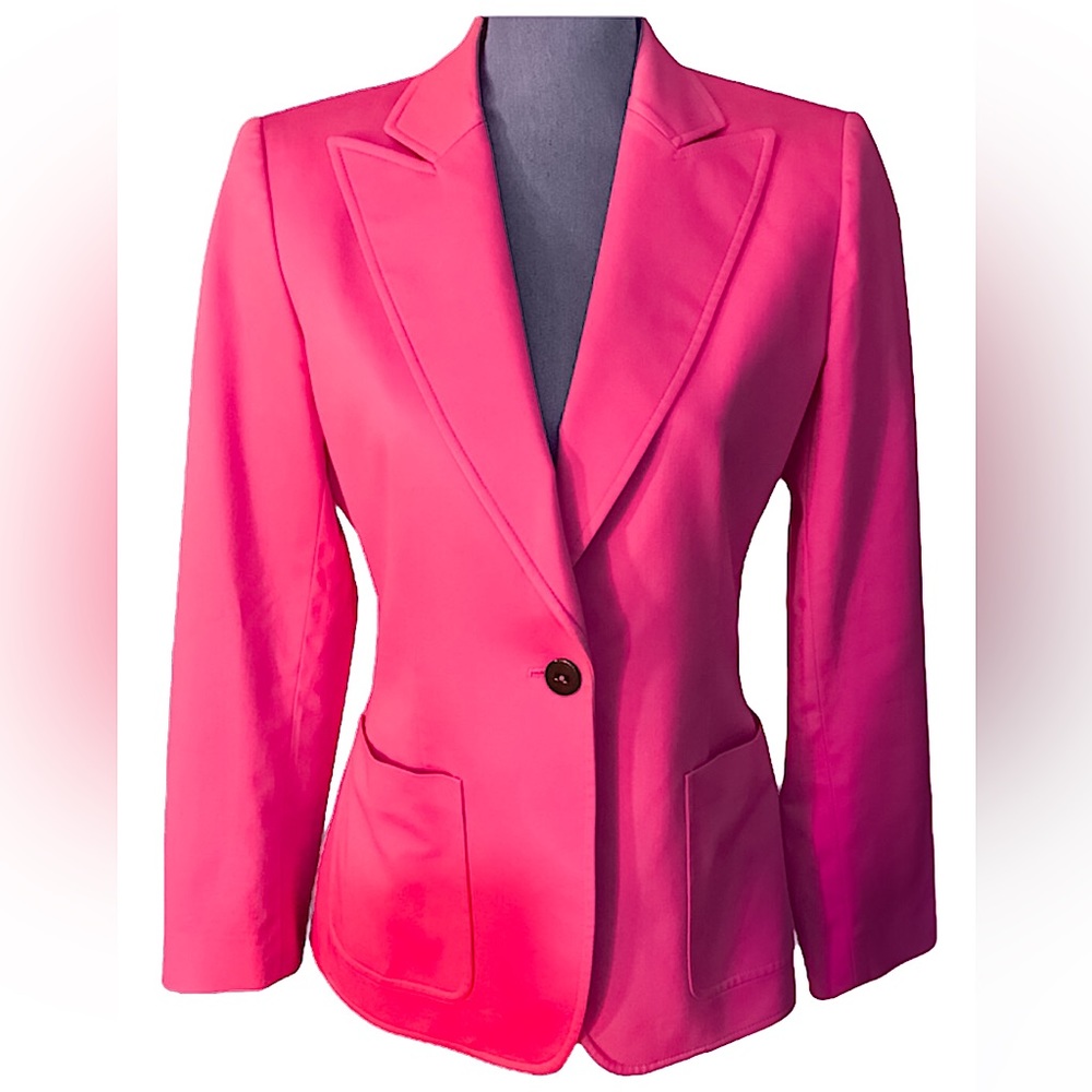 Tahari Hot Pink Single-Button Barbiecore Blazer | 10